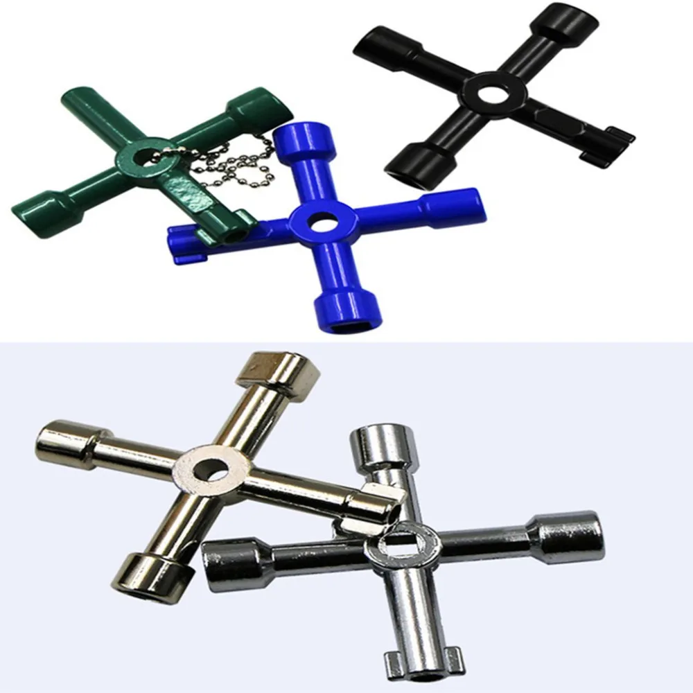 Multifunction 4 Ways Universal Triangle Wrench Cross Key Plumber For Gas Electric Meter Cabinets Bleed Radiators