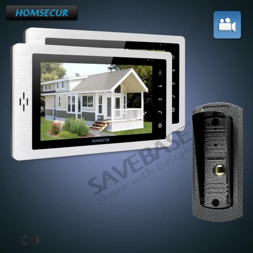 

HOMSECUR 1V2 Kit 7" Wired Video Door Entry Phone Call System with Metal Case Camera + IR Night Vision