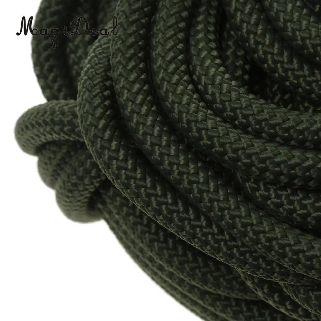 MagiDeal 8 mm Climbing Safety Rescue Sling Rappelling Rope Auxiliary Cord 40m Army Green for Expeditions Rock Climbing Caving