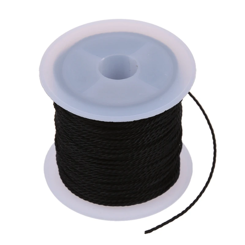 Рулон черного вощеного хлопка Ожерелье Бусы Шнур 1 мм горячая распродажа - Цвет: Black