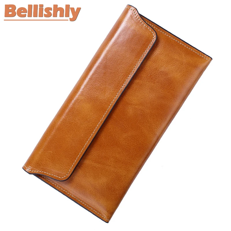 

Bellishly Female contracted brieftasche mochila feminina handmade wallet craftsman Lady simple style women minimalist Long purse