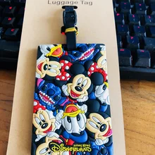 Микки, Минни, Дональд, багажная бирка, ПВХ подвески, переносная дорожная этикетка, чемодан, ID адрес, держатель, ярлыки, аниме, новинка,, унисекс
