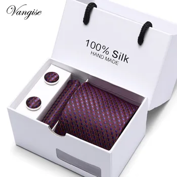 

Luxury 7.5CM Men's Print Pattern Ties for Men's Slim Neckties Silk Jacquard Skinny Neck Tie Wedding Ties Gif Box Packing