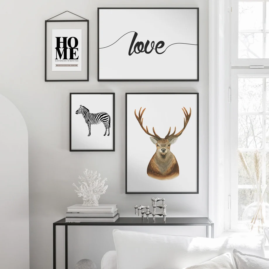 

Wall Art Canvas Painting Zebra Deer Home Quotes Animal Nordic Posters And Prints Canvas Pictures For Living Room Salon Club Bar