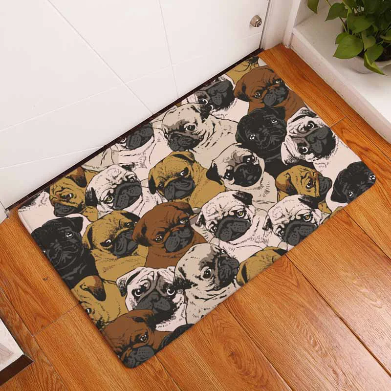 Small Bulldog Dog Animal Print Mat Anti-Slip Doormat Coral Fleece Entrance Carpets Rugs Decorative Stair Living Room Bedroom Small Bulldog Dog Animal Print Mat Anti-Slip Doormat Coral Fleece Entrance Carpets Rugs Decorative Stair Living Room Bedroom