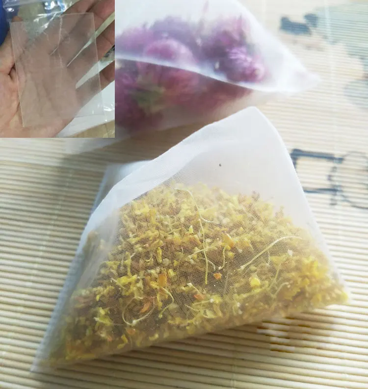 New Teabags Nylon Tea Bag Heat Sealable Tea Filter bag without strings