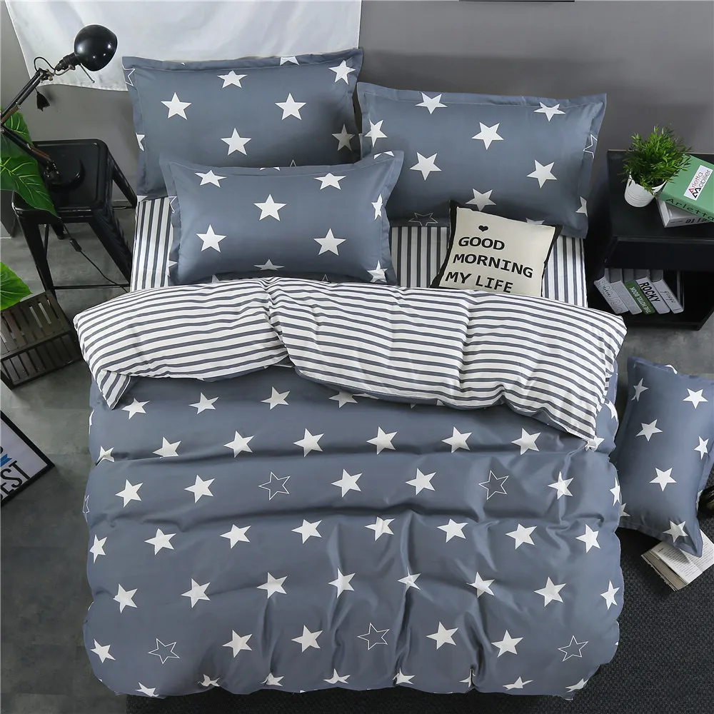 Waliicorners Nordic simplicity style geonetric pattern Duvet Cover sheets Bedding Set King queen full twin size Cute Girls bedclothes 8 378A1573