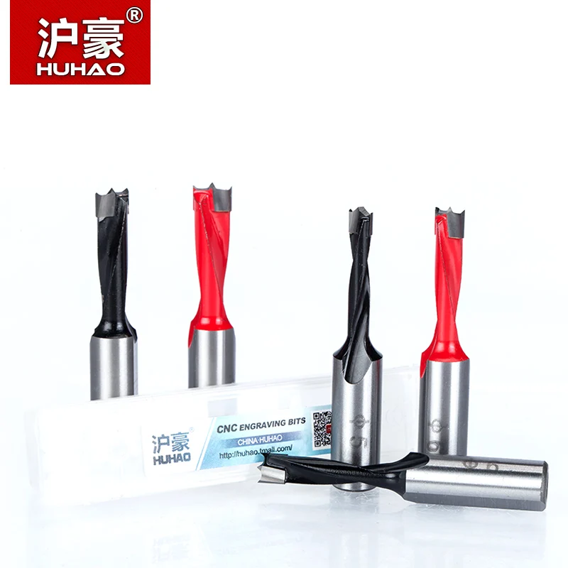 HUHAO 1pc Upgrade Dia. 5mm-30mm Woodworking Drill 57mm Total Length Wood Carbide 10mm Shank Crown Row Drill Bit Head Making Hole