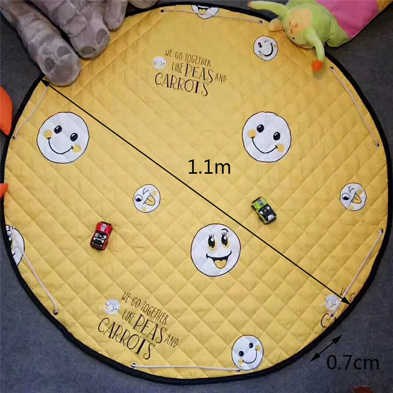 Baby Crawling Mat Round Cartoon Game Picnic Crawling Mat Fast Foldable Child Climbing Mat