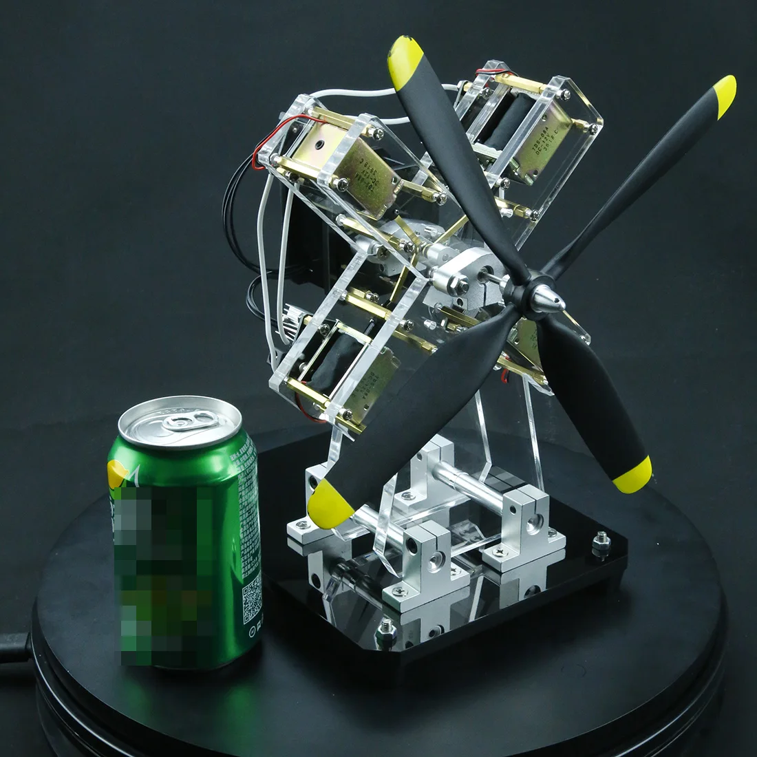 

Hot Sale 4-Cylinder Airplane Shape Hall Sensor Engine Magnetic Engine Model Educational Science Toys Gift For Children Adults