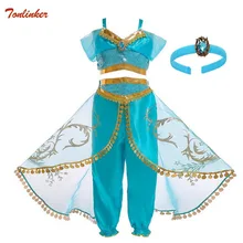 Enfants filles princesse jasmin Costumes pour enfants fête ventre danse robe Costume indien Halloween noël fête Cosplay 3 10 T 