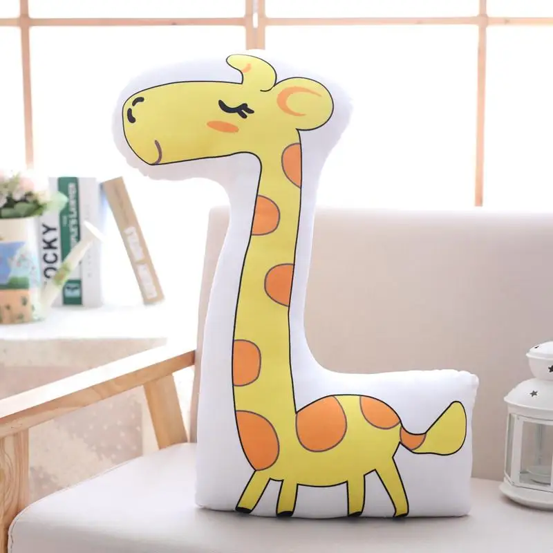 On sale new Cute Animals Soft Plush Pillow Cartoon Giraffe Elephant Alpaca Toys for Kids Sleeping Pillow Sofa Cushion Room Decor - Цвет: 3