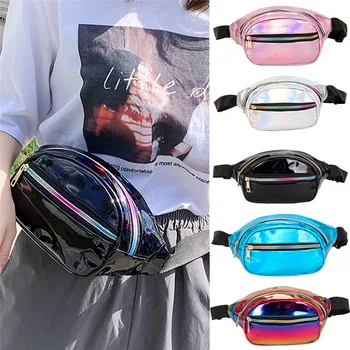 

New Women Girls Waist Fanny Packs Belt Bag Travel Hip Bum Bag Phone Chest Pouch Fashion Laser Package Bag