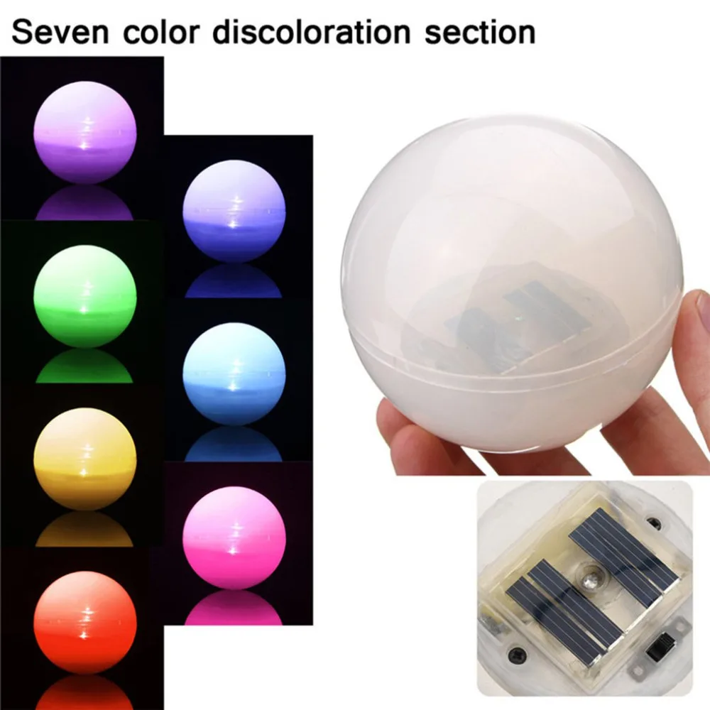 

Solar Powered Floating ball lamps Panel Self-Recharging LED lights Garden Ponds Lawn lamp Landscape Yard night light 7 Color