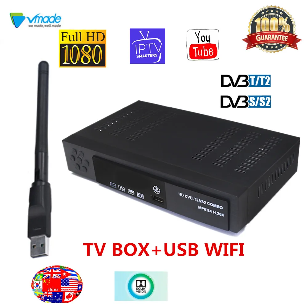

Vmade Digital Terrestrial Satellite TV Receiver DVB T2 S2 COMBO With USB WIFI Donggle Support CCCAM Youtube DVB T2+S2 TV BOX