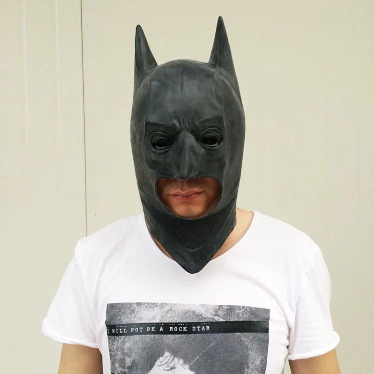 Black Face Batman Masks Halloween Men's Rubber Adult Full Party Mask