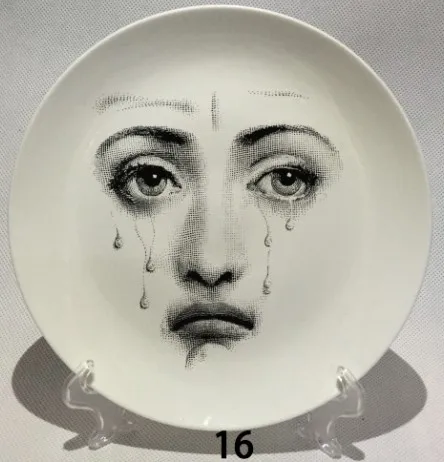 Винтажный рисунок с изображением лица piero Lina в пластинах, художественное украшение для лица, череп на заказ, los platos для украшения спальни, дома, кафе, модное декоративное - Цвет: 16