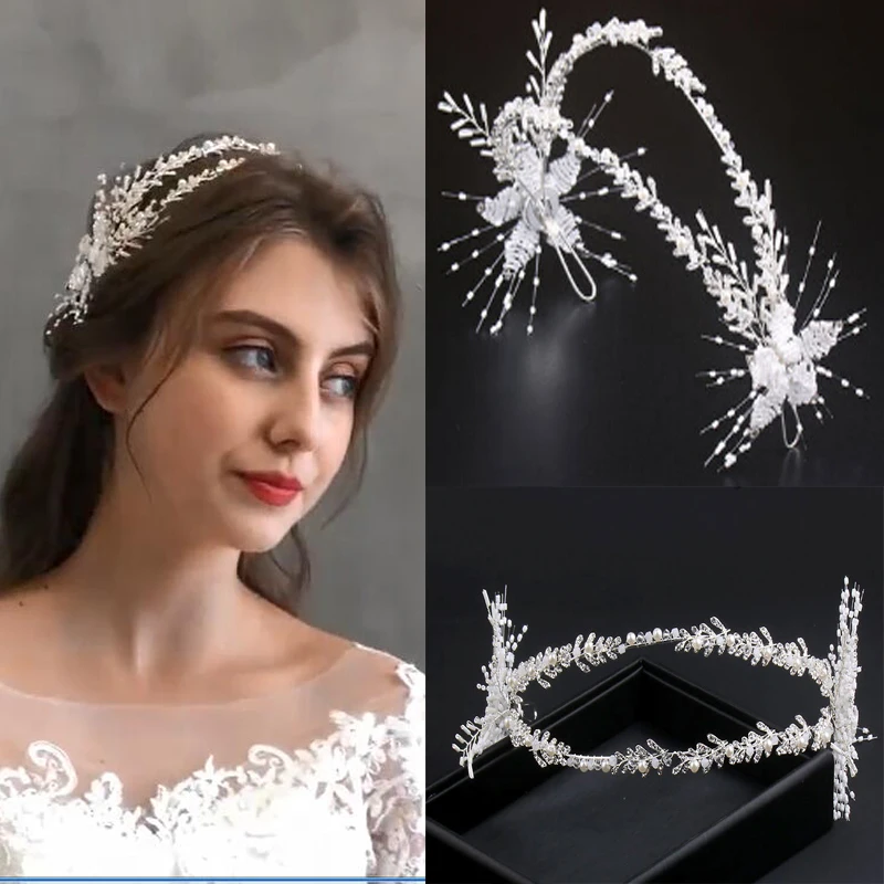 

Luxury Rhinestone Crowns Tiaras Princess Flower Wedding Bride Hairbands Queen Crystal Crown Bridal Hair Jewelry Head Accessories