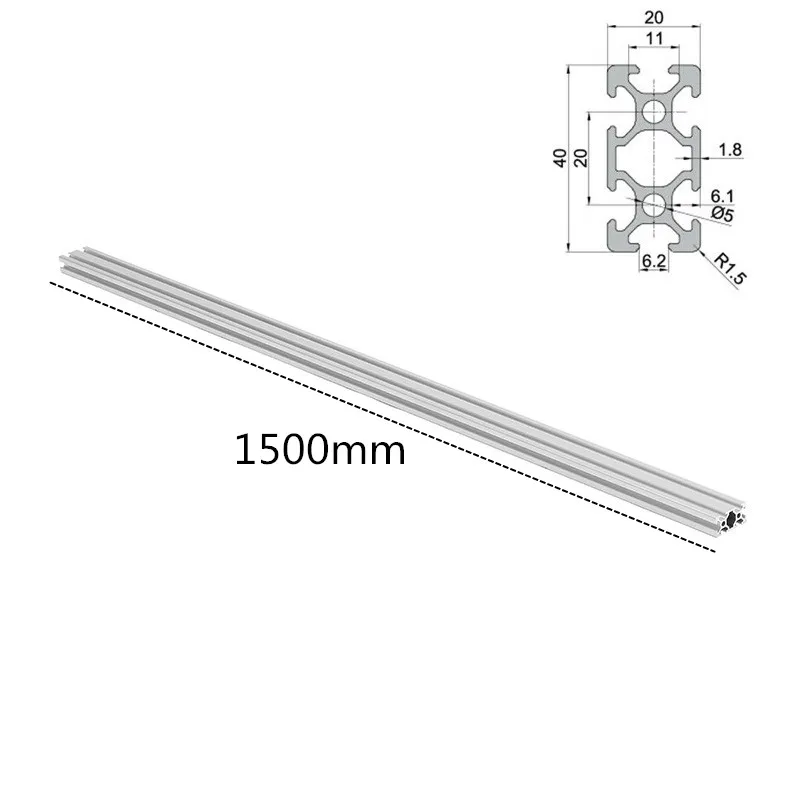 Ceny 1 pc długość 1500mm 2040 T Slot profile aluminiowe profil wytłaczany dla CNC 3D drukarki lasery plazmowe stoi meble