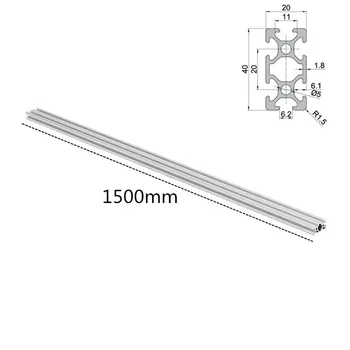

1pc Length 1500mm 2040 T-Slot Aluminum Profiles Extrusion Frame For CNC 3D Printers Plasma Lasers Stands Furniture