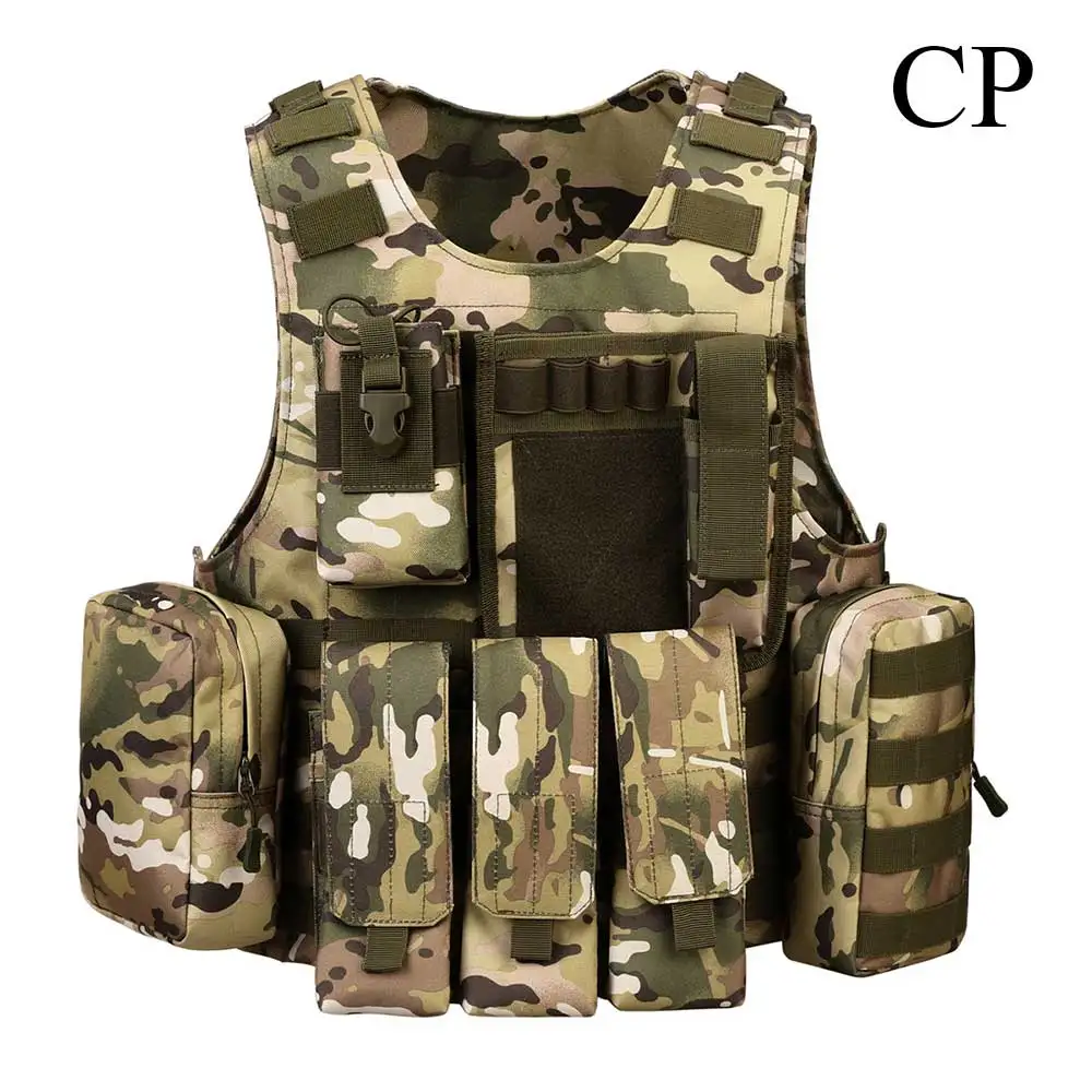 SINAIRSOFT тактический жилет страйкбол сумки милитари Регулируемый Molle защита Открытый Рыбалка Охота Пейнтбол амфибия жилет - Цвет: CP