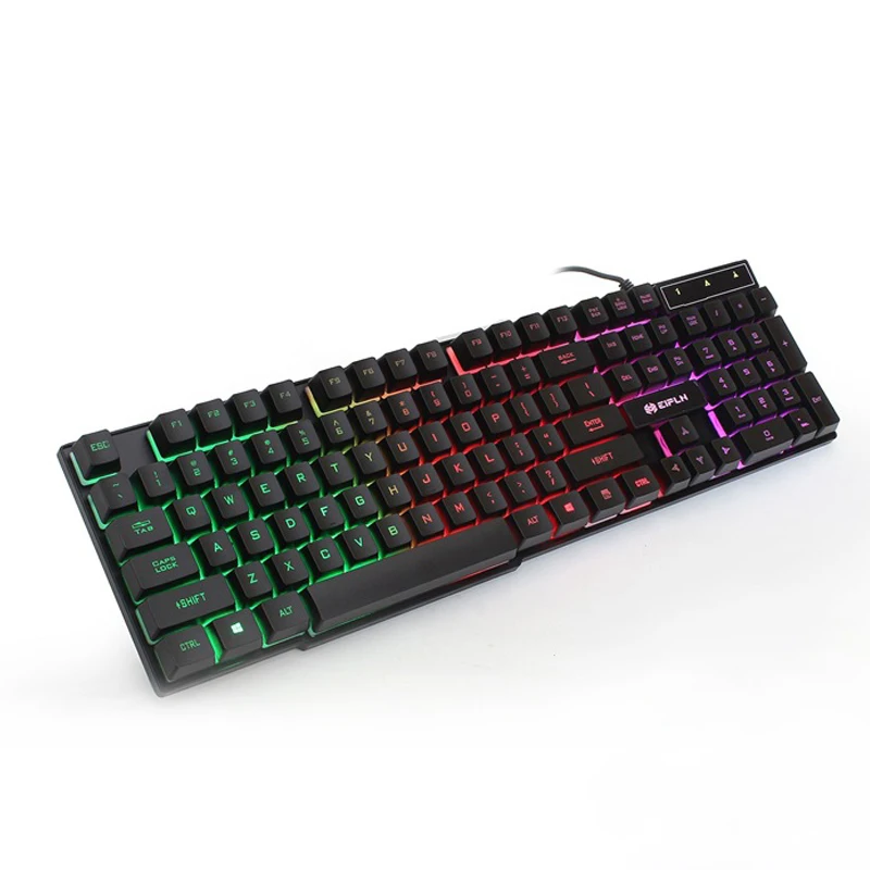 Mechanical Gaming Keyboard Black Switch White Backlit Wired USB Floating Keycap Multimedia Metal Ergonomic Keyboard for PC Laptop Computer Office Keyboard Portable Gaming Keyboard