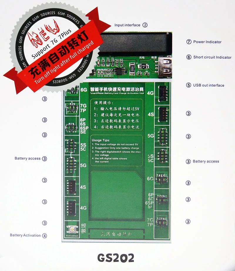 imágenes para Alborado Cargo Placa PCB de Activación de la Batería con el Cable USB para el iphone 7G 7 plus 6G 6 plus SE 5G 5S 4G 4S Circuito de Prueba imágenes para Alborado Cargo Placa PCB de Activación de la Batería con el Cable USB para el iphone 7G 7 plus 6G 6 plus SE 5G 5S 4G 4S Circuito de Prueba