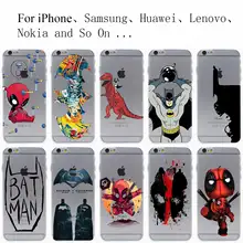 deadpool batman Hard Transparent Case Cover for iPhone 7 7 Plus 6 6S Plus 5 5S SE 5C 4 4S