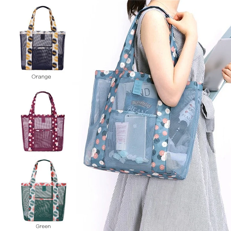 Женская упаковка для обеда, большие сумки, Сетчатая Сумка, Портативная сумка для пикника, сумка для хранения, сумка-тоут, уличные пляжные сумки