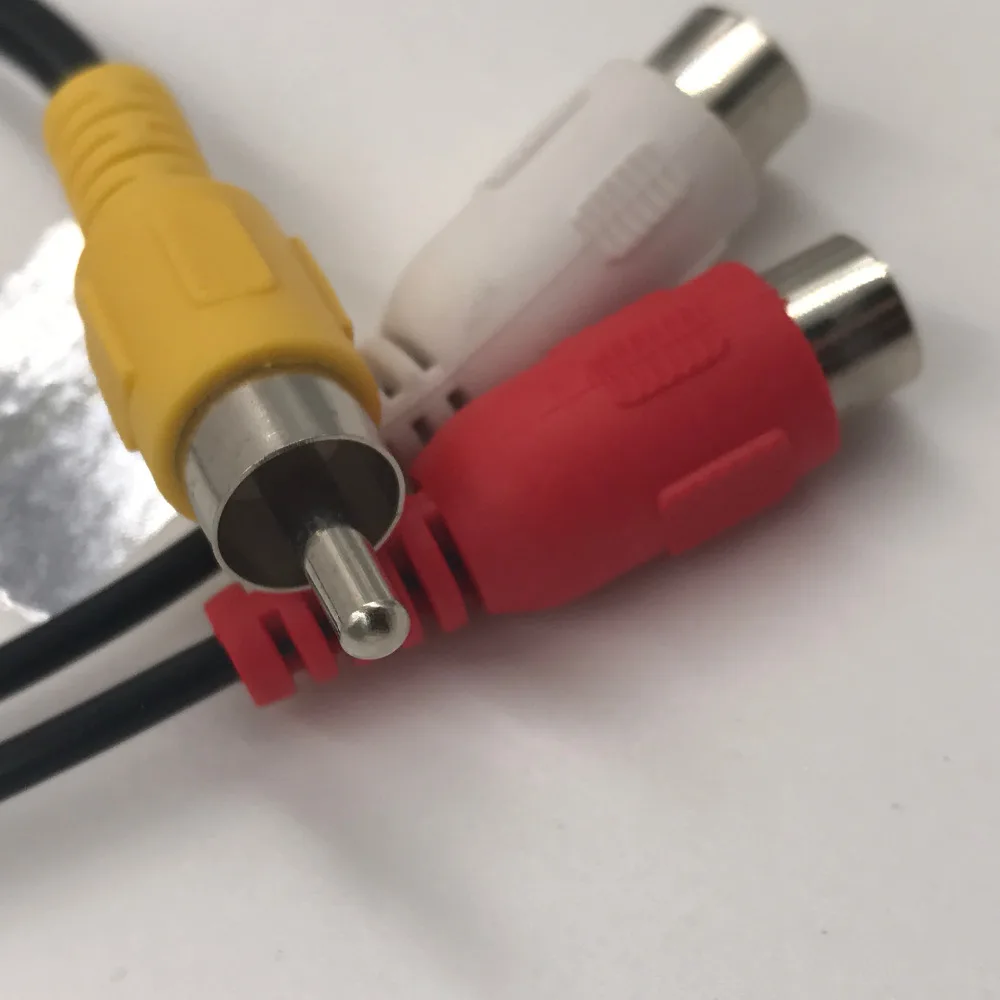 

RCA Cable 1 male to 2 Female Cable High Quality Y Splitter Video Adapter Yellow to White+Red 20cm