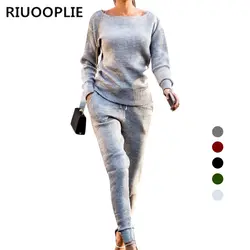 RIUOOPLIE женский спортивный костюм, худи, свитшот, брюки, комплекты спортивной одежды для отдыха, повседневный костюм