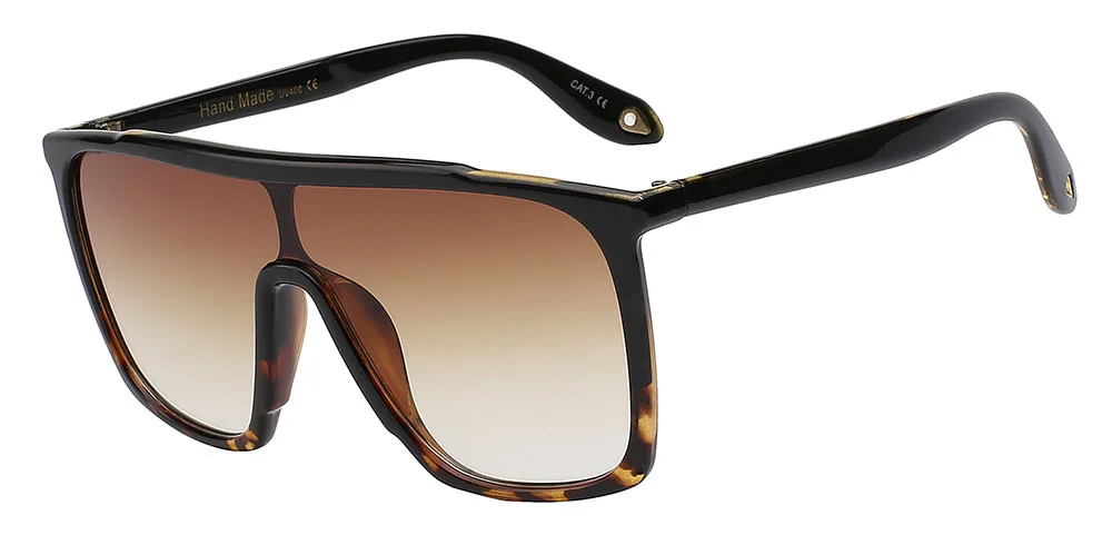Max glasiz, Летний стиль, классические женские солнцезащитные очки, большие квадратные uv400, негабаритная оправа, солнцезащитные очки, градиентные очки для мужчин - Цвет линз: Black leopard frame