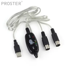 Proster 1 шт. USB к MIDI интерфейсному кабелю адаптер 6Ft 2 м USB к Midi In-Out конвертер музыкальная клавиатура пианино к ПК ноутбуку