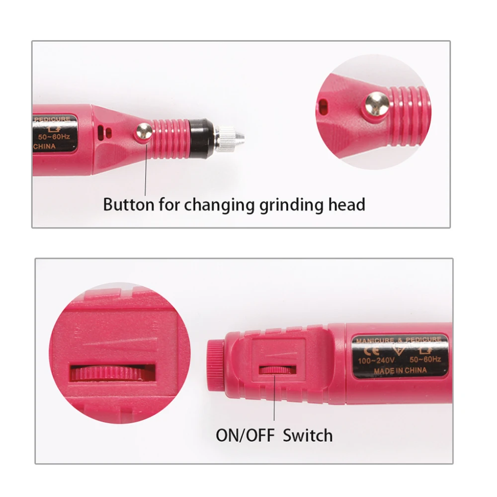 Nail Power Drill Electric Manicure Machine Nail Drill Bits Set Mill Cutter Nail Art Pedicure Tools
