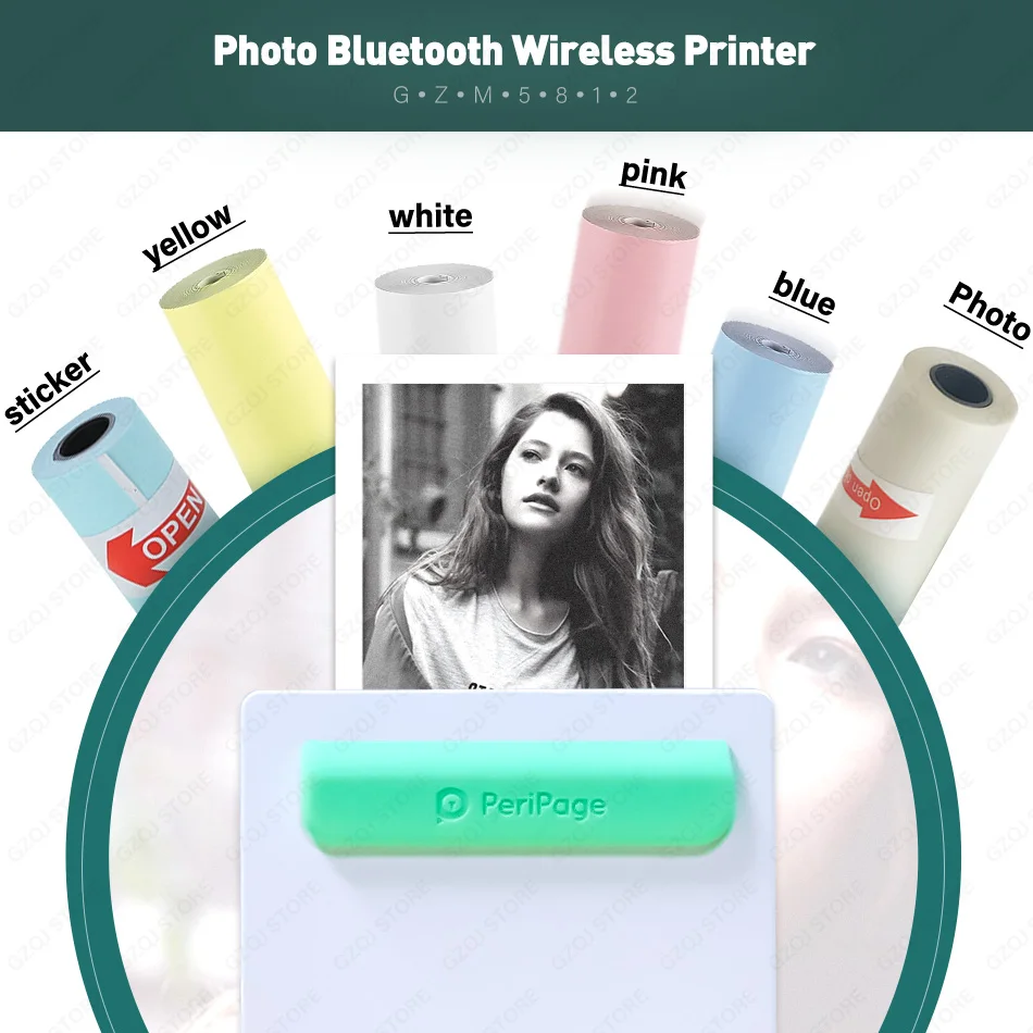 

203 dpi 58mm Bluetooth pocket printer for Android iOS Phone Mini 2 inch thermal label photo notes mobile wireless Printer 203dpi