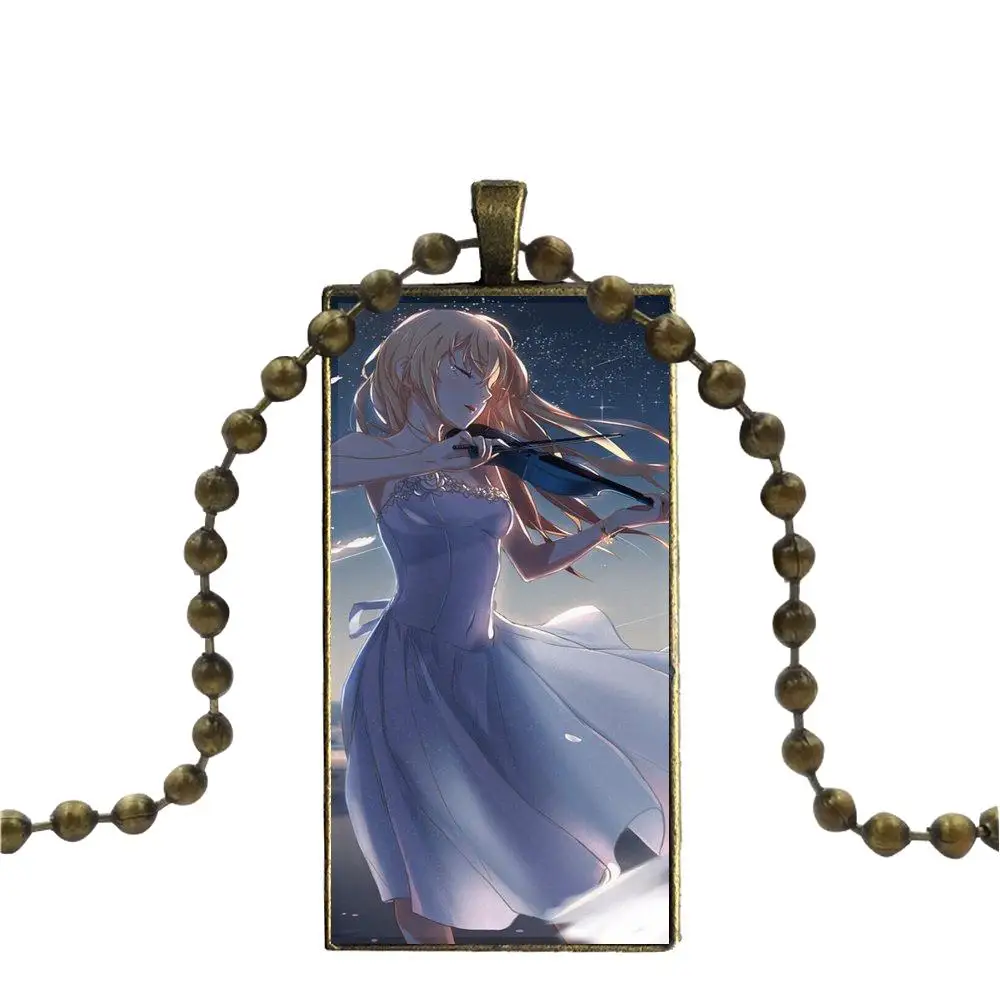 EJ glaze для влюбленных лучшая дружба Shigatsu Wa Kimi No Uso стеклянный кабошон ожерелье
