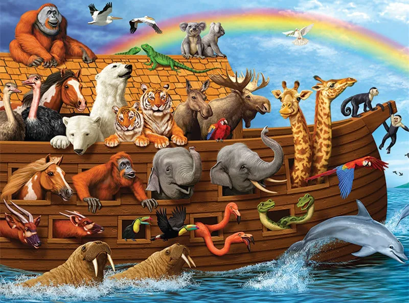5D DIY diamond embroidery animals on the boat painting Cross Stitch full square Rhinestone mosaic home decoration | Дом и сад
