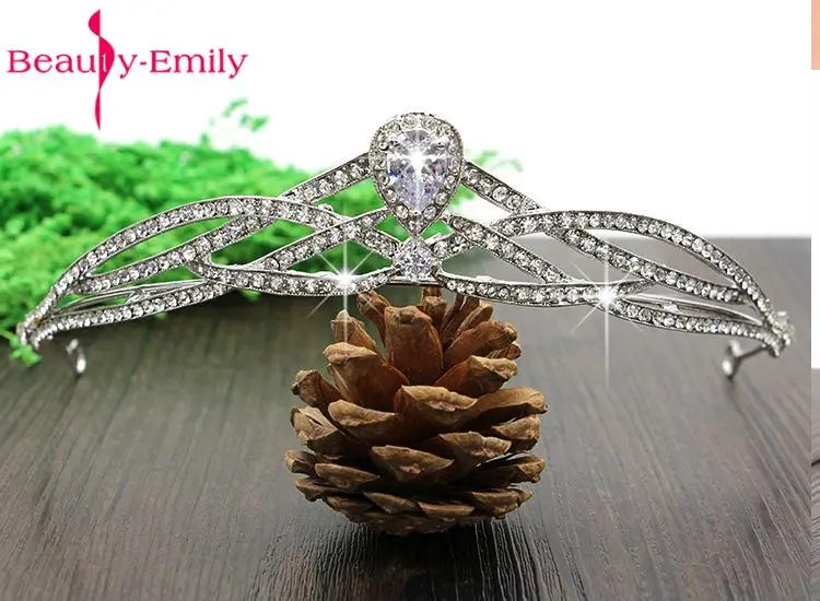 Beauty-Emily Bella Elegant grande flor de cabeca de cristal austriaco Tiara cabelo joias para o presente Wedding Accessores