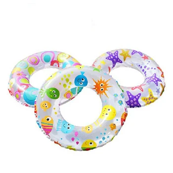 

2Pcs Transparent Swimming Ring PVC Thickened Floating Swimming Ring Inflatable Ring Summer Fun Swim Tube for Kids (Random Color)