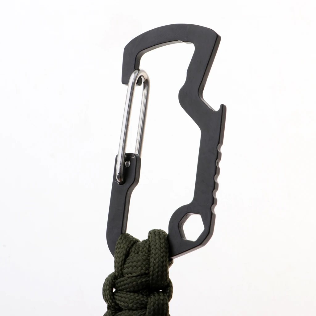  Molle Paracord Keychain Carabiner Hook Braided Lanyard Utility Kit  Molle Key Ring Holder Belt Clip Buckle Carabiner
