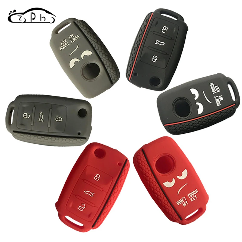 Силиконовый чехол для автомобильного ключа VW Caddy Golf Jetta Polo Passat Scirocco Tiguan Skoda Octavia Seat