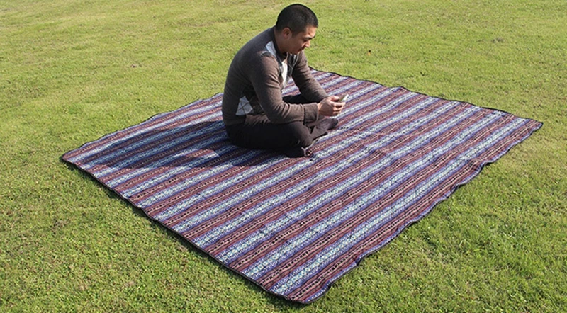 Durável da Lona Toalha de Piquenique Esteira de Acampamento ao ar Bolsa de Praia Aotu Listrado Livre Tenda Colchão Dobrado Bolsa Portátil Mat Pad Moisture-proof 8 Esporte e Lazer
