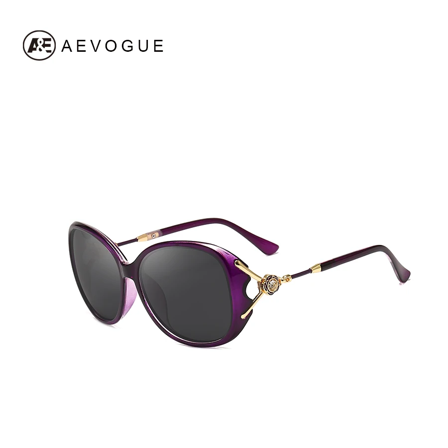 AEVOGUE поляризационные солнцезащитные очки для женщин для негабаритных бренд дизайн цветок украшения Солнцезащитные очки Винтаж - Цвет линз: NO4