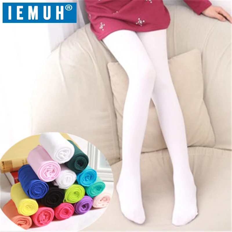 

IEMUH Spring/autumn candy color children tights for baby girls kids cute velvet pantyhose tights stockings for girls dance tight