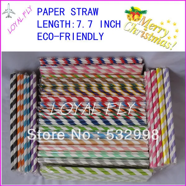 

Free Shipping(1500pcs/lot) 140colors & 25Packing environmental party Striped chevron and Polka Dot Drinking Paper Straws