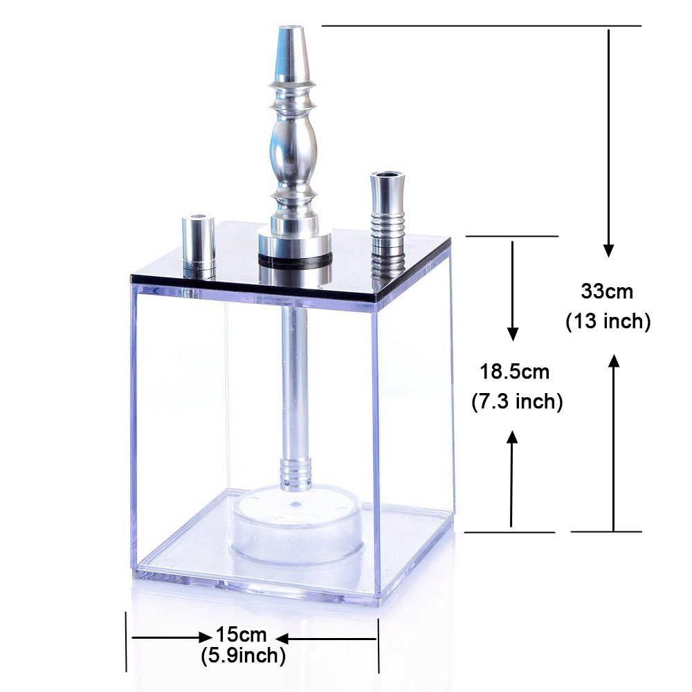 Прозрачный акриловый кальян набор со светодиодный светильник Sheesha Narguile Chicha кальян коробка включает силиконовую чашу и зажим и шланг трубка для кальяна
