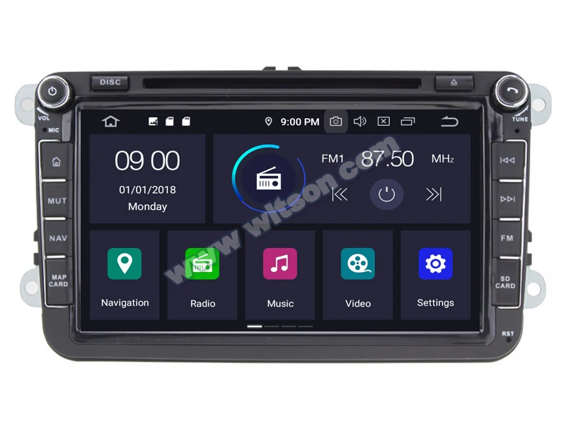Clearance WITSON Android 9.0 4GB RAM CAR DVD PLAYER WITH GPS for Volkswagen TIGUAN/PASSAT/Golf 5(MK5)/Polo audio player system car audio 2