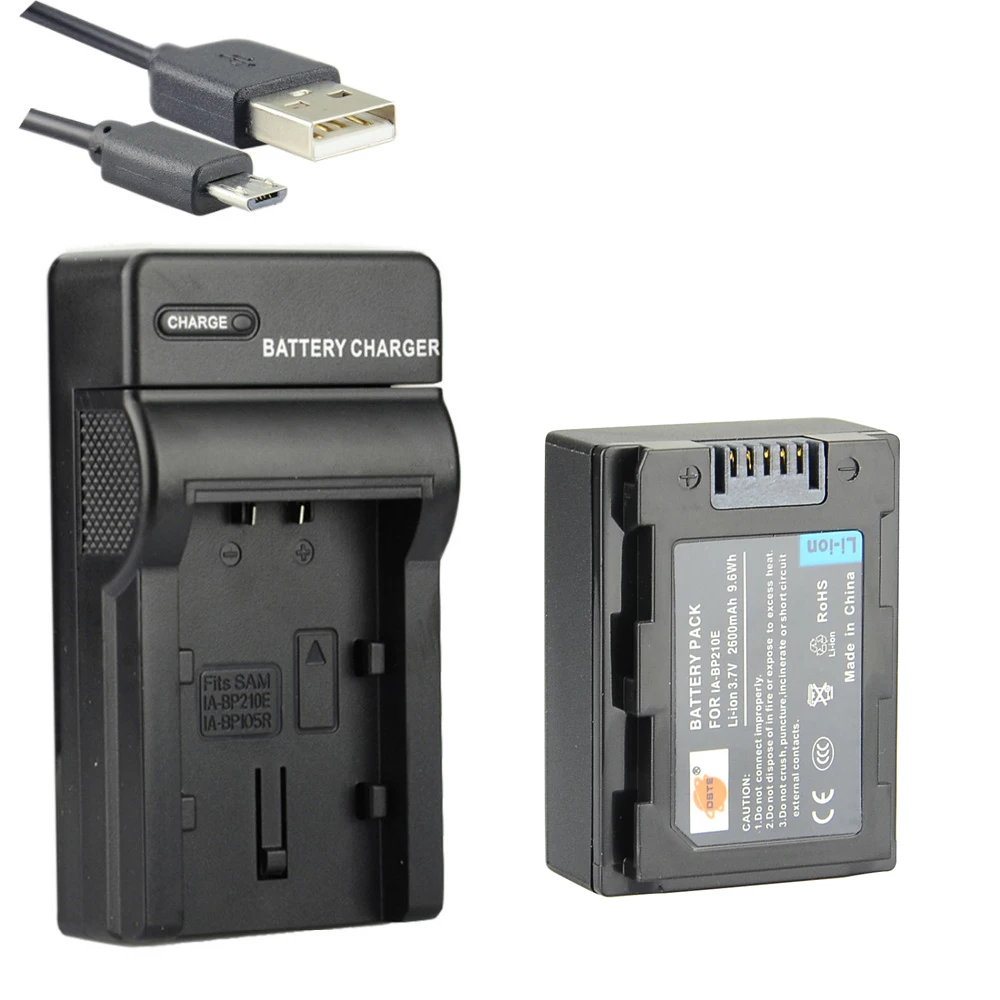 DSTE IA-BP210E Li-Ion Батарея с USB Зарядное устройство для samsung SMX-F50 SMX-F70 HMX-H205 HMX-H300 HMX-S15 HMX-S16