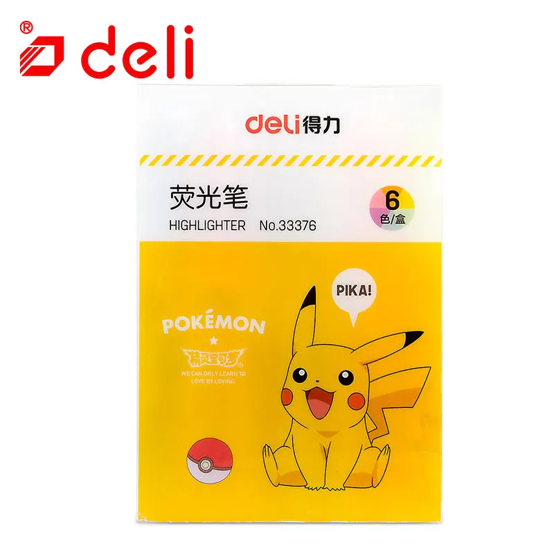 Deli Pokemon хайлайтер маркер цветная ручка граффити серия Пикачу 6 разноцветные ручки