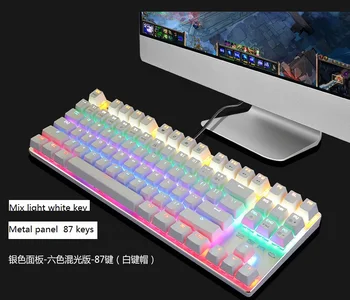 METOO Gaming Mechanical Keyboard 87/104 key Anti-ghosting Luminous Blue Black Switch Backlit led wired Keyboard Russian sticker russian english layout metal keyboard blue red switch gaming wired mechanical keyboard rgb anti ghosting for computer